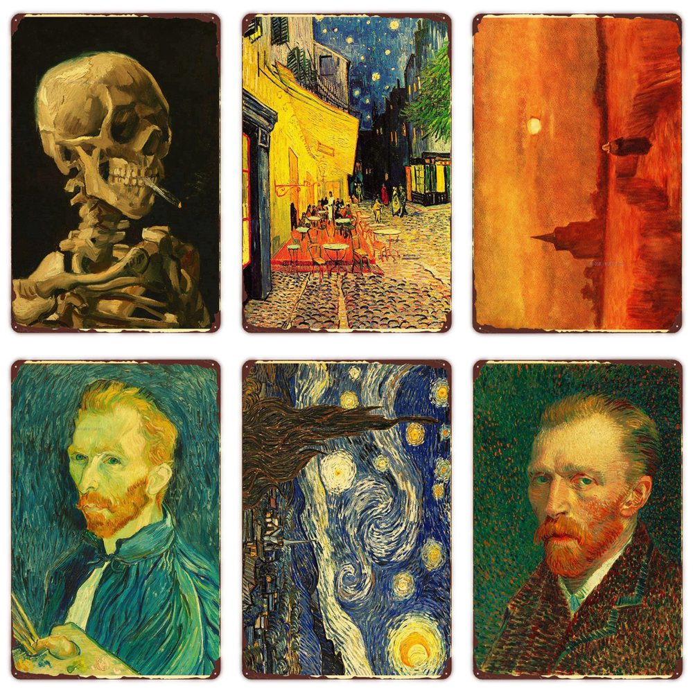 Vintage Collectible Tins - Van Gogh Painting Vintage Metal Poster,