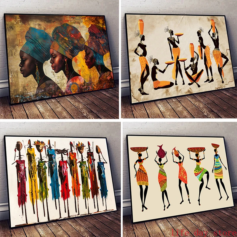 Vintage Toy Collector - Ethnic African Black Woman Canvas Painting