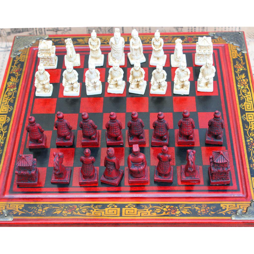 Vintage Collectible Board Games - Vintage Chess Luxury Resin Chinese Chess