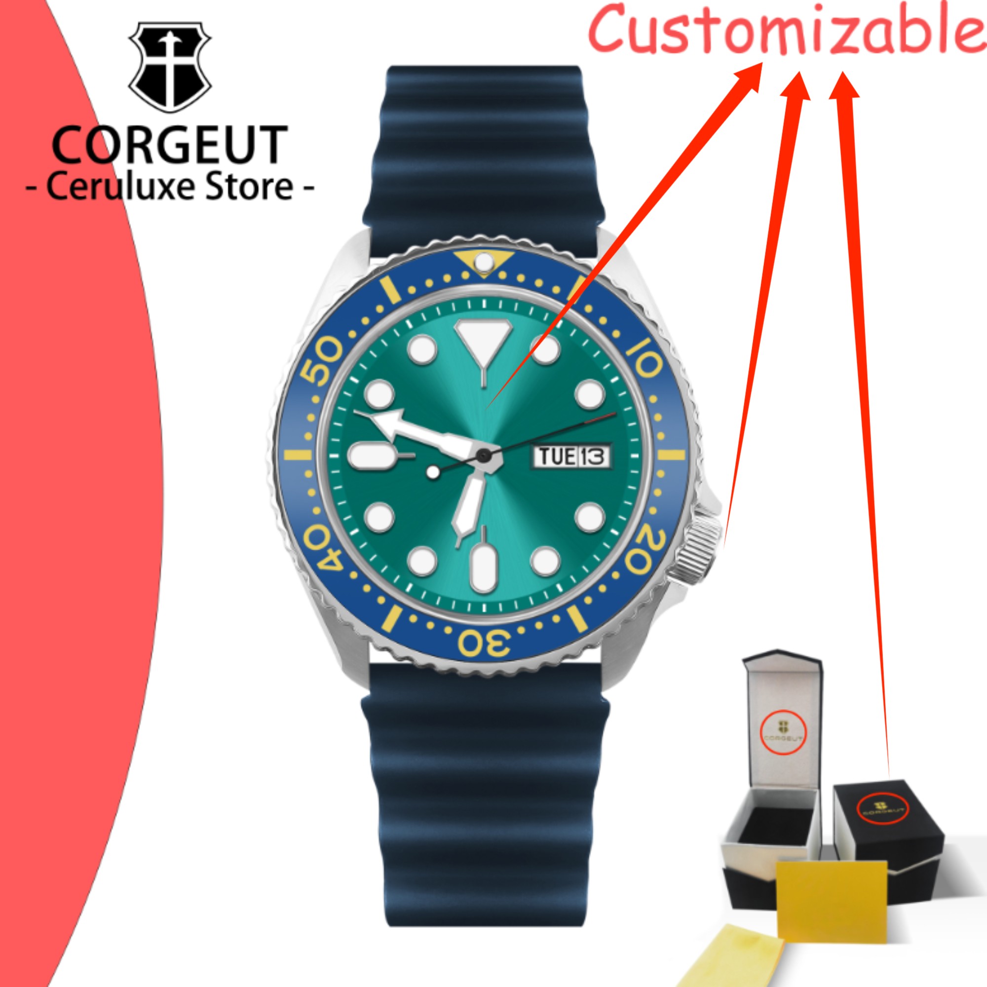 CUSTOM Logo Vintage Diver Watc - đánh giá và giá Vintage Watch Crystal