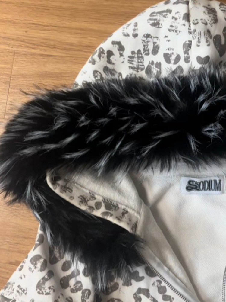 Autumn and winter fuzzy collar - đánh giá và giá Vintage Zip Hoodie