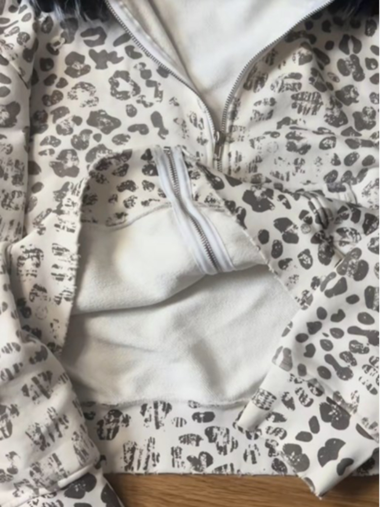 Autumn and winter fuzzy collar - đánh giá và giá Vintage Zip Hoodie