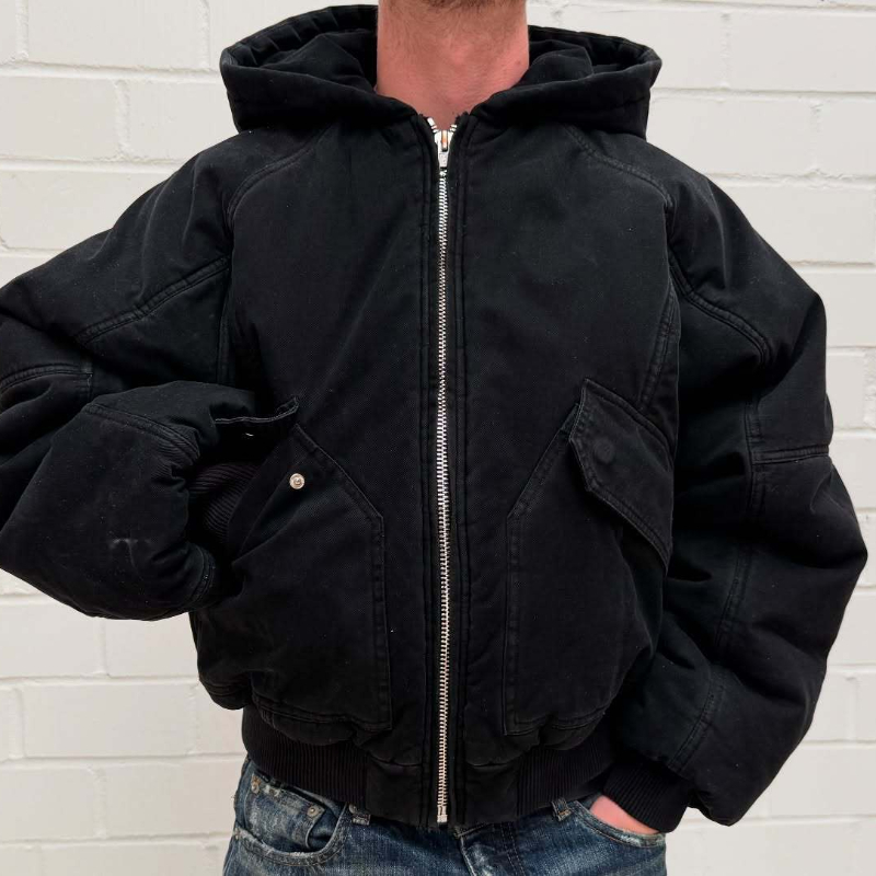 Men Oversized Washed Canvas Ho - đánh giá và giá Vintage Zip Hoodie
