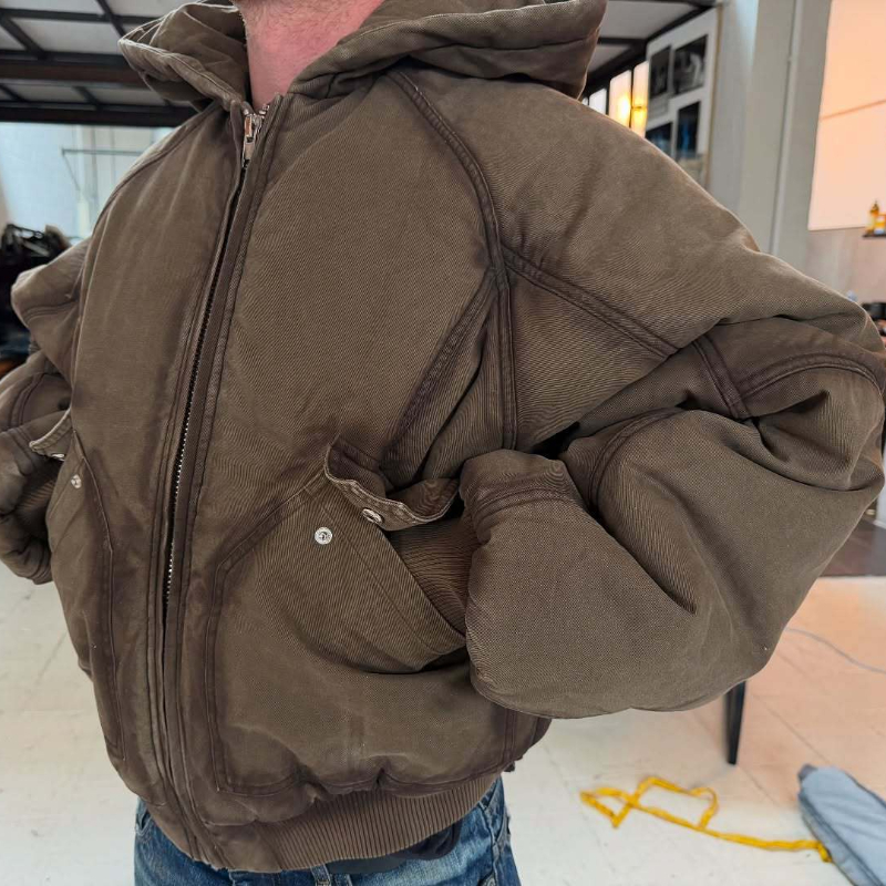 Men Oversized Washed Canvas Ho - đánh giá và giá Vintage Zip Hoodie