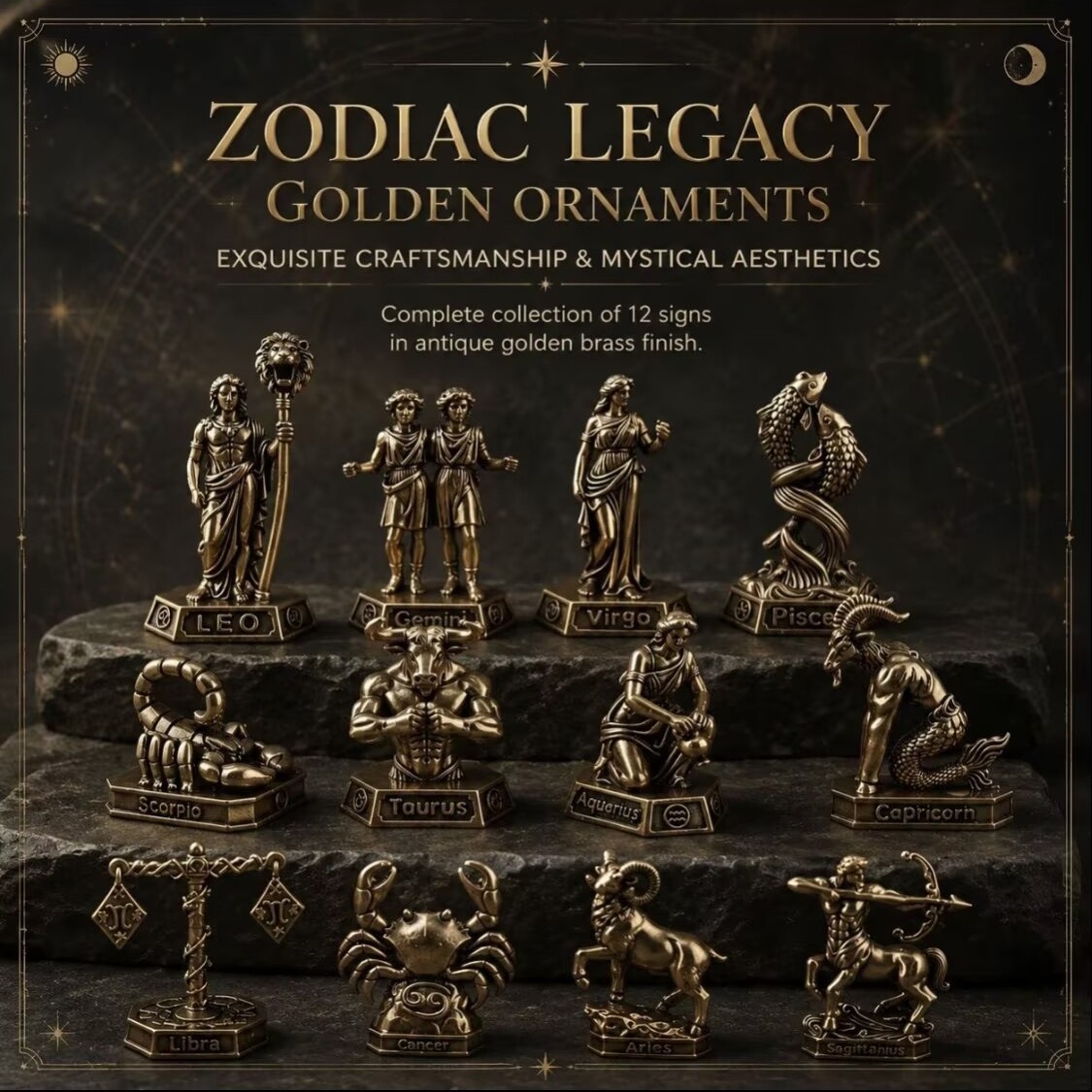 Handmade Brass Zodiac Ornament - đánh giá và giá Vintage Collectible Furniture