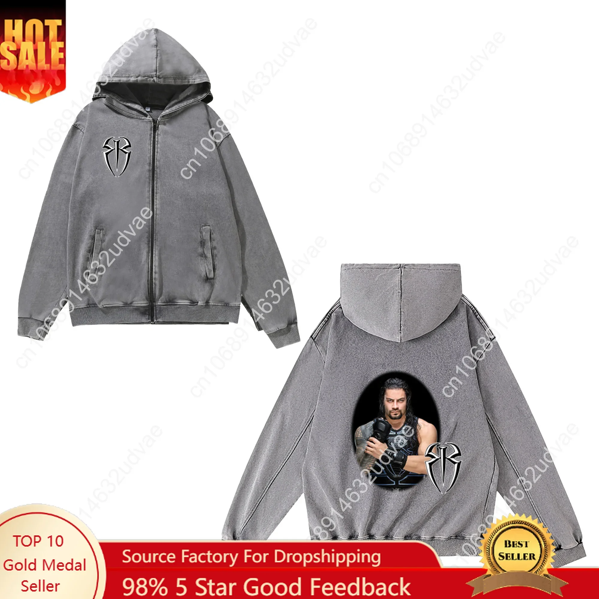 Roman Reigns Zipper Sweatshirt - đánh giá và giá Vintage Zip Hoodie