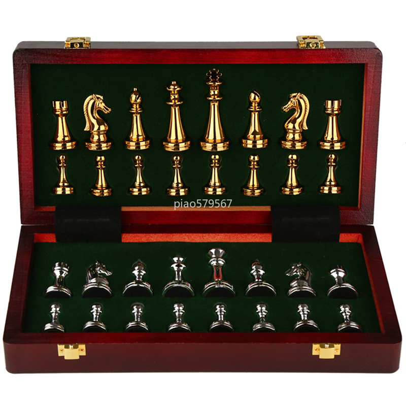Luxury Wooden Chess Set Metal  - đánh giá và giá Vintage Collectible Board Games