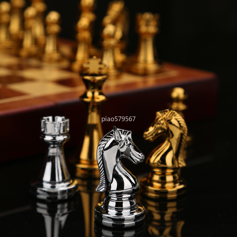Luxury Wooden Chess Set Metal  - đánh giá và giá Vintage Collectible Board Games