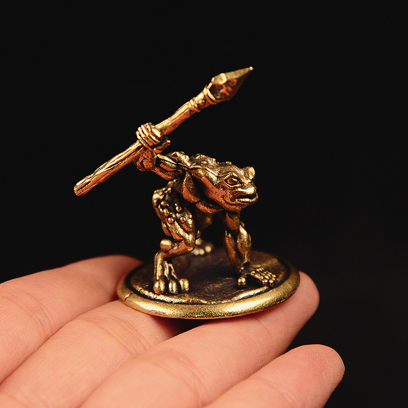Vintage Brass Frog Warrior Fig - đánh giá và giá Vintage Collectible Furniture